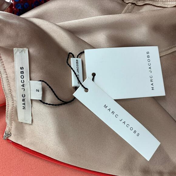 MARC JACOBS Size 2 Orange & Blue Polyester Blend Sequined Shift Dress - Picture 7 of 8